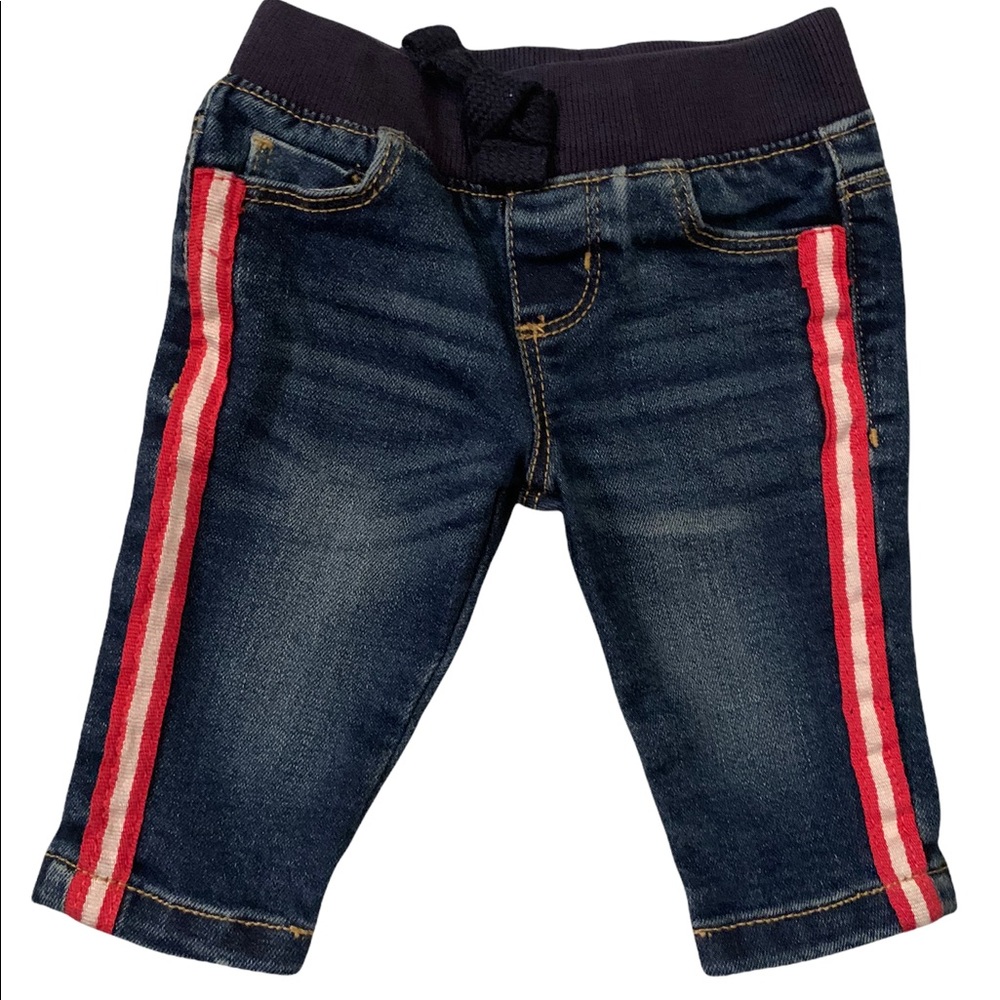 George Baby 0-3 Months Racer Strip Denim Jeans Stretch Fitted Waist